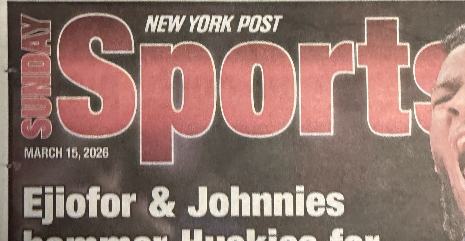 3/15/26 – St. John’s Red Storm – BIG EAST CHAMPS – NY Post Newspaper