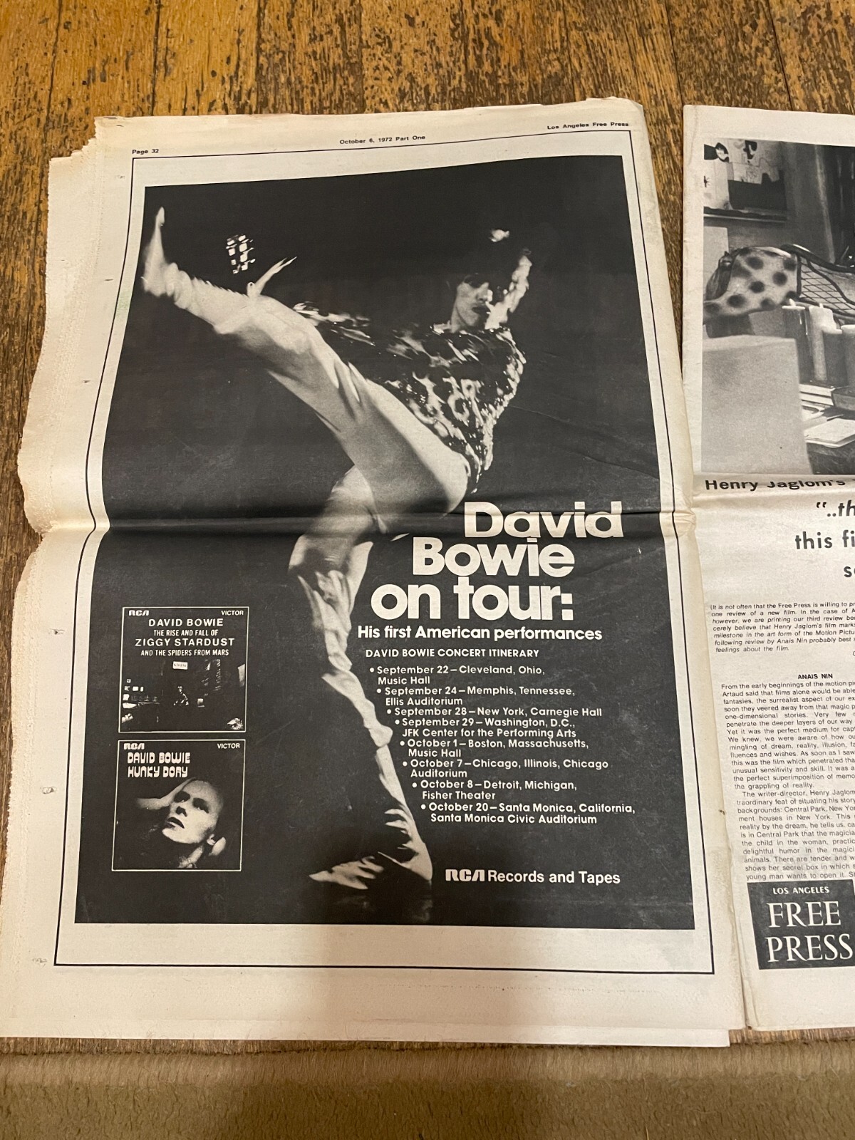 October 1972 Los Angeles Free Press Newspaper David Bowie John Prine Elton John