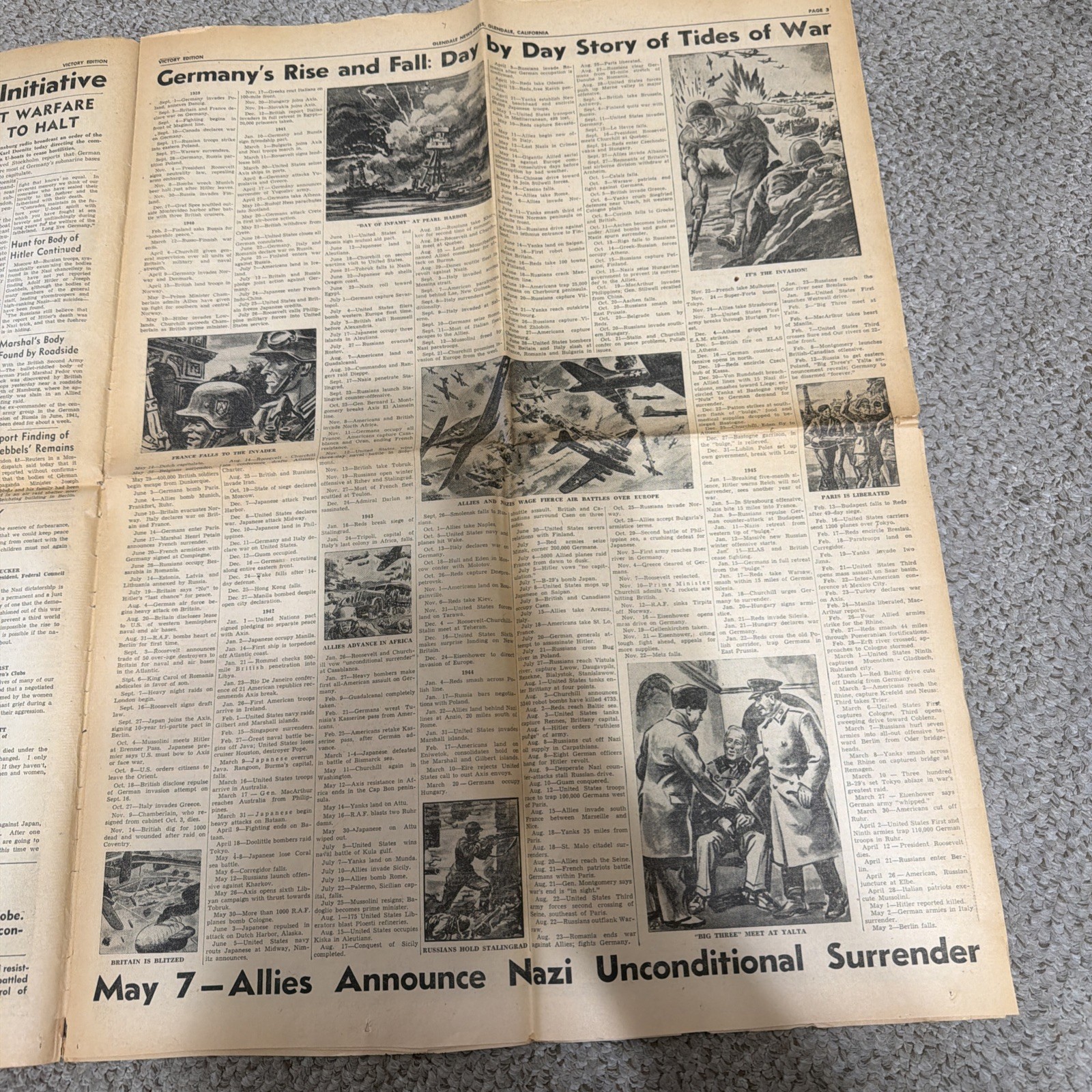 Glendale News-Press May 1945 Victory Extra War Ends in Europe