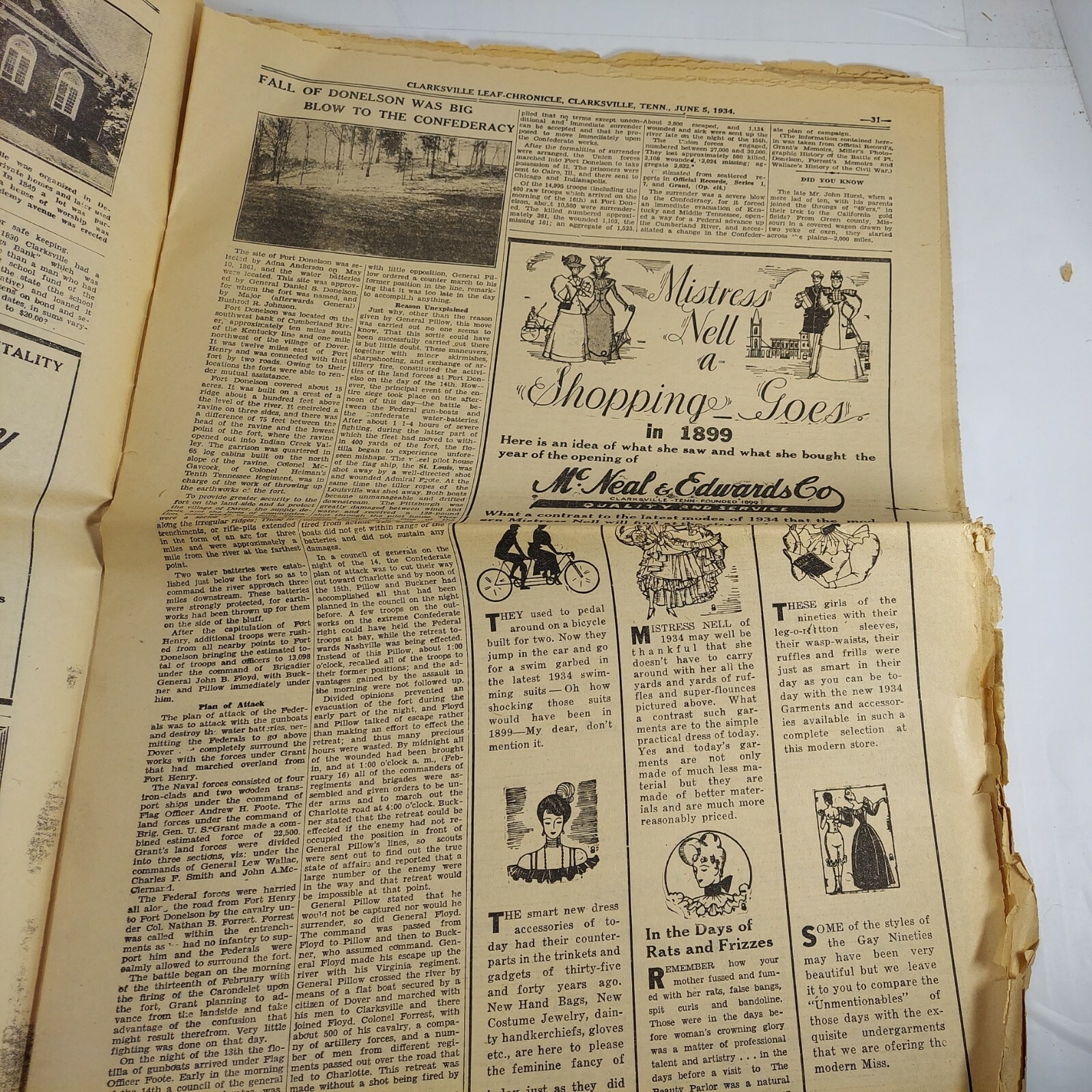 Calrksville Leaf-Chronicle Sesqui-centennial Edition June 5 1934 TN Section 3