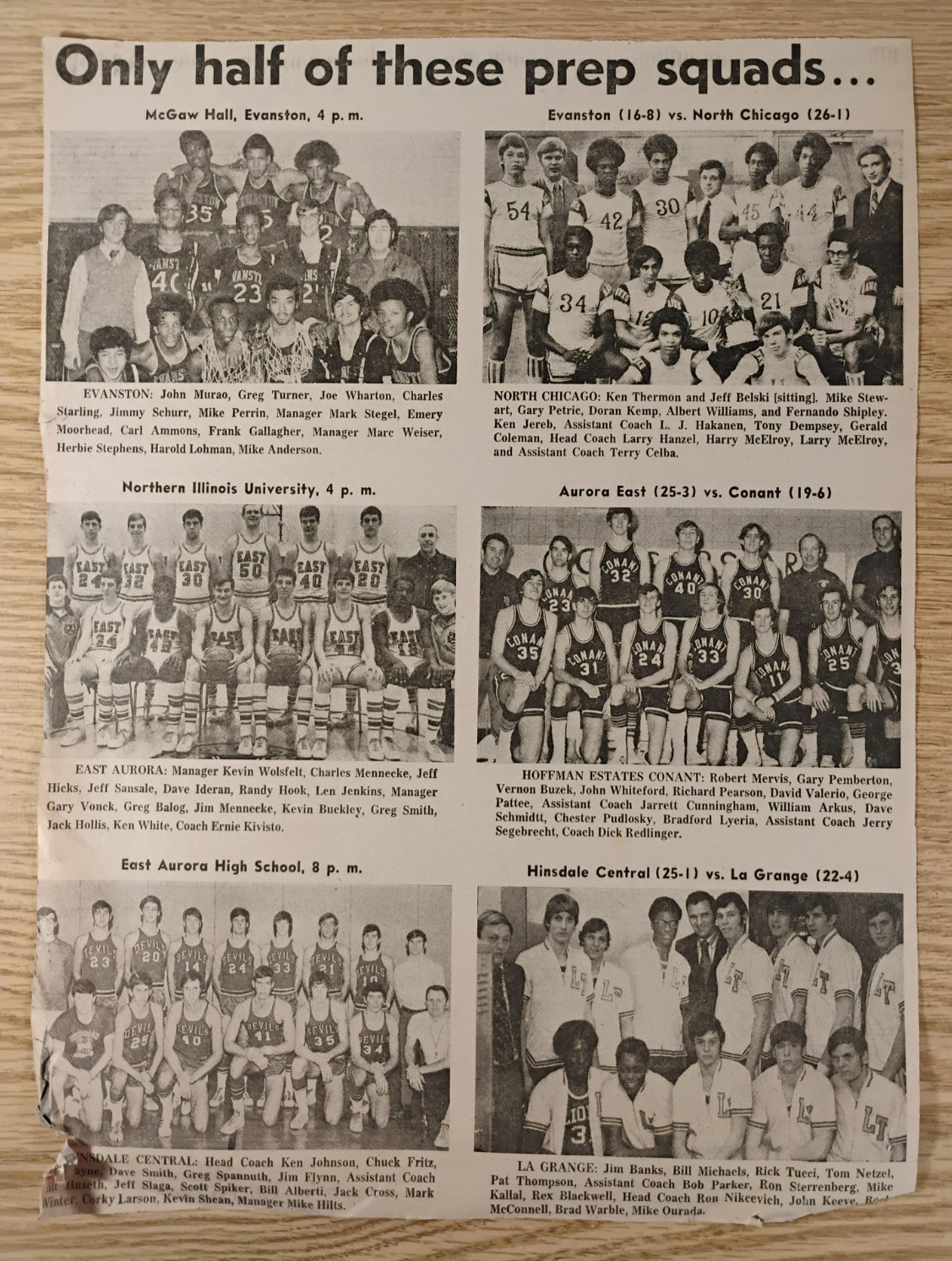 1972 Illinois High School Basketball Sweet 16 Thornridge Chicago Tribune