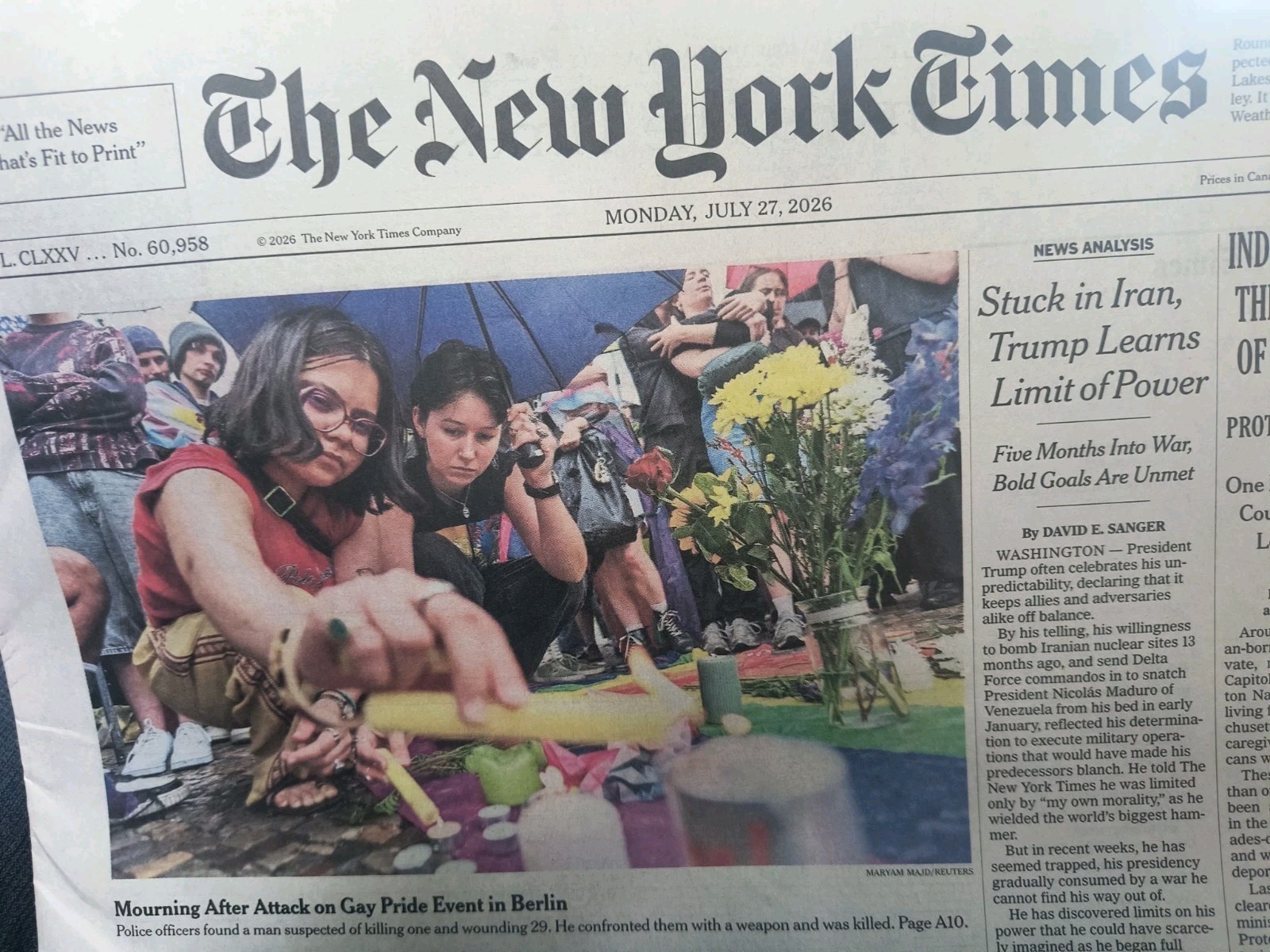 The New York Times Monday July 27 2026