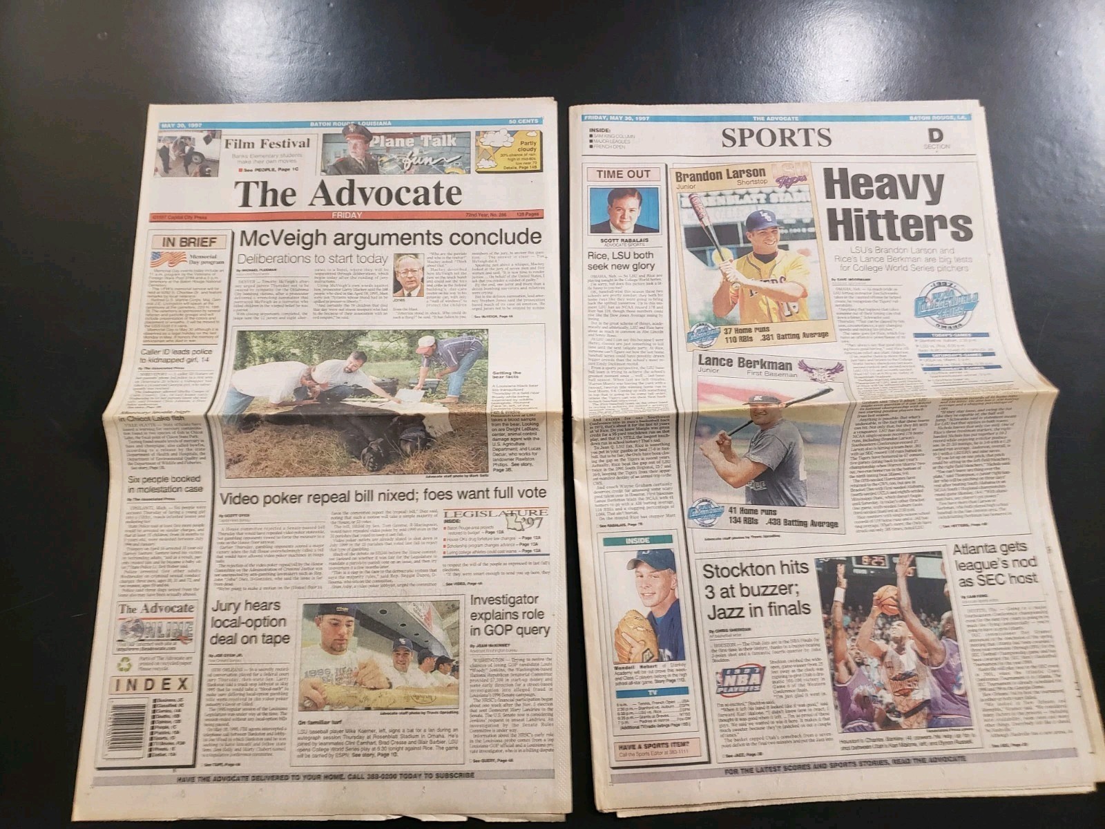 LSU Tigers 1997 Baseball College World Series CWS The Advocate Newspapers