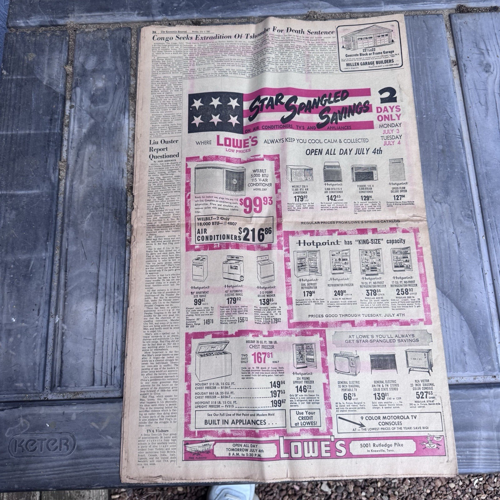 The Knoxville Journal City Edition Knoxville Tennessee Monday July, 3rd 1967