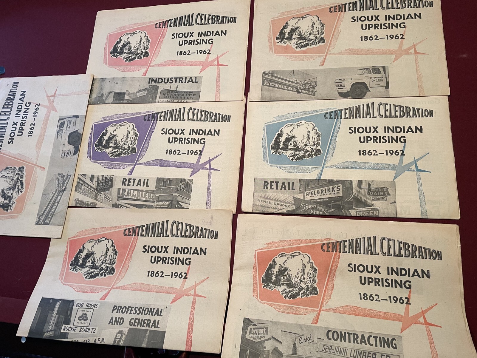Sioux Indian Uprising 1862 – 1962 Newspaper Sections Group of 7 Ulm Minnesota