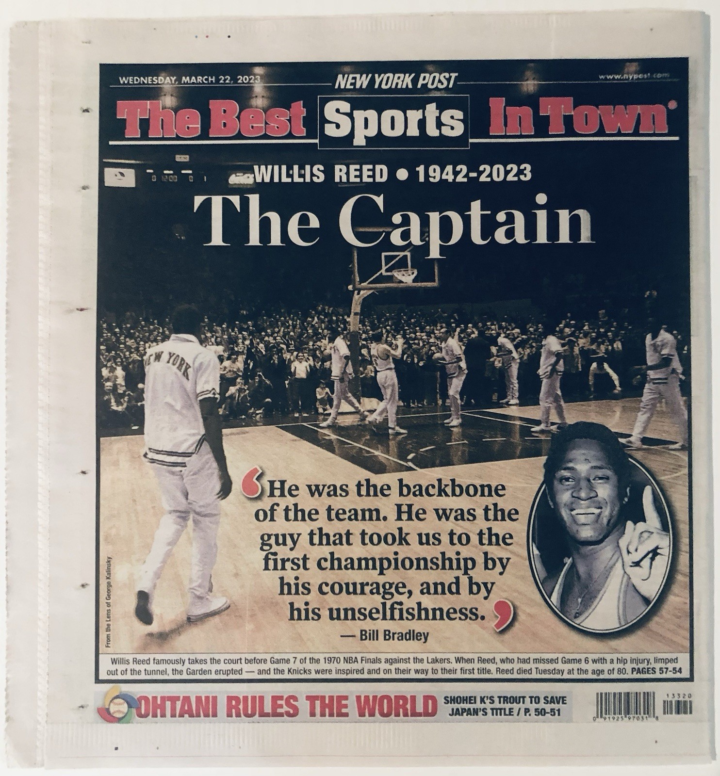 March 22, 2023 New York Post New York Knicks Legend Willis Reed Dead At 80