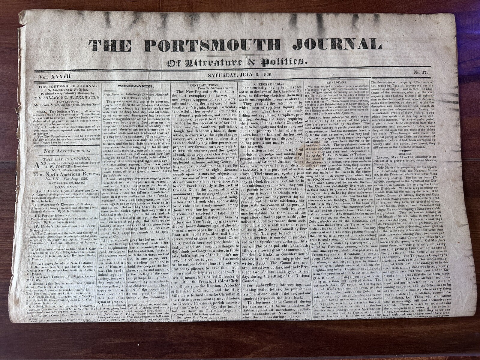 July 8, 1826 John Adams Death Obituary US Founding Father, Slavery Newspaper