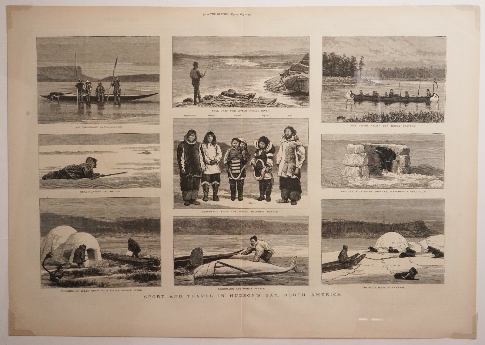 Sport and Travel in Hudson’s Bay Esquimaux “The Graphic” Newspaper May 24, 1879