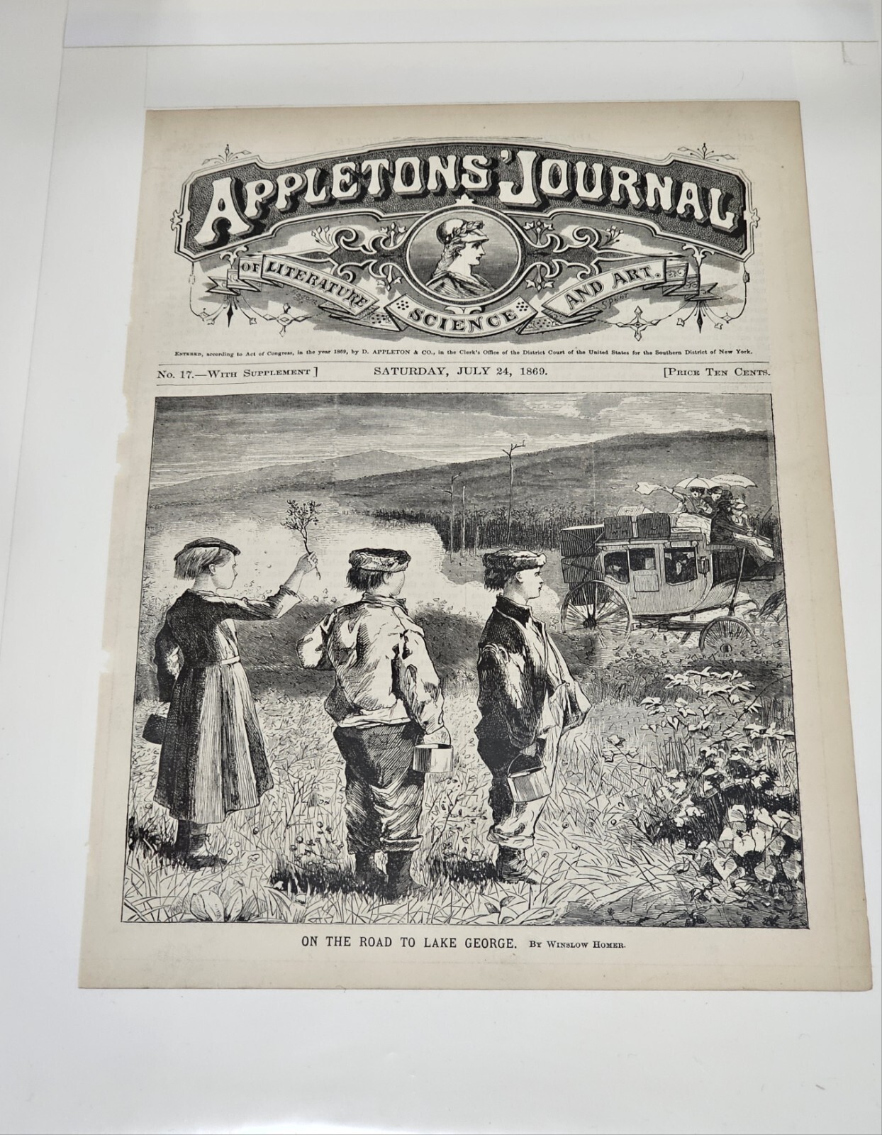 1869 Winslow Homer “On The Road To Lake George” Antique Appletons Journal