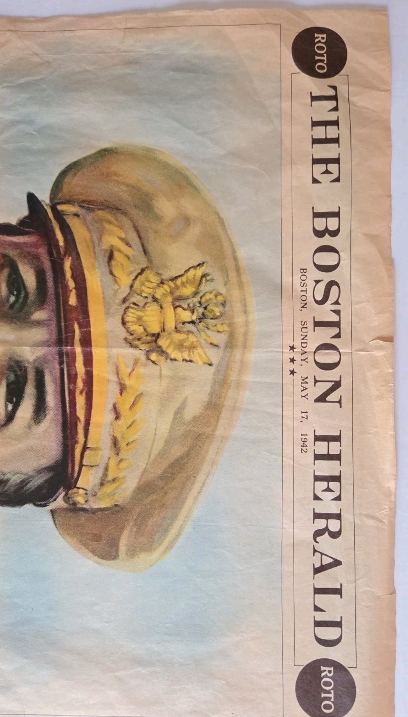 Newspaper GENERAL Douglas MacArthur BOSTON The Boston Herald Sun May 17th 1942