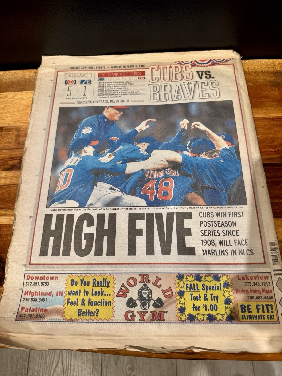 2003 Chicago Cubs Playoff 3 Newspapers Lot Chicago Tribune & Sun-Times Historic