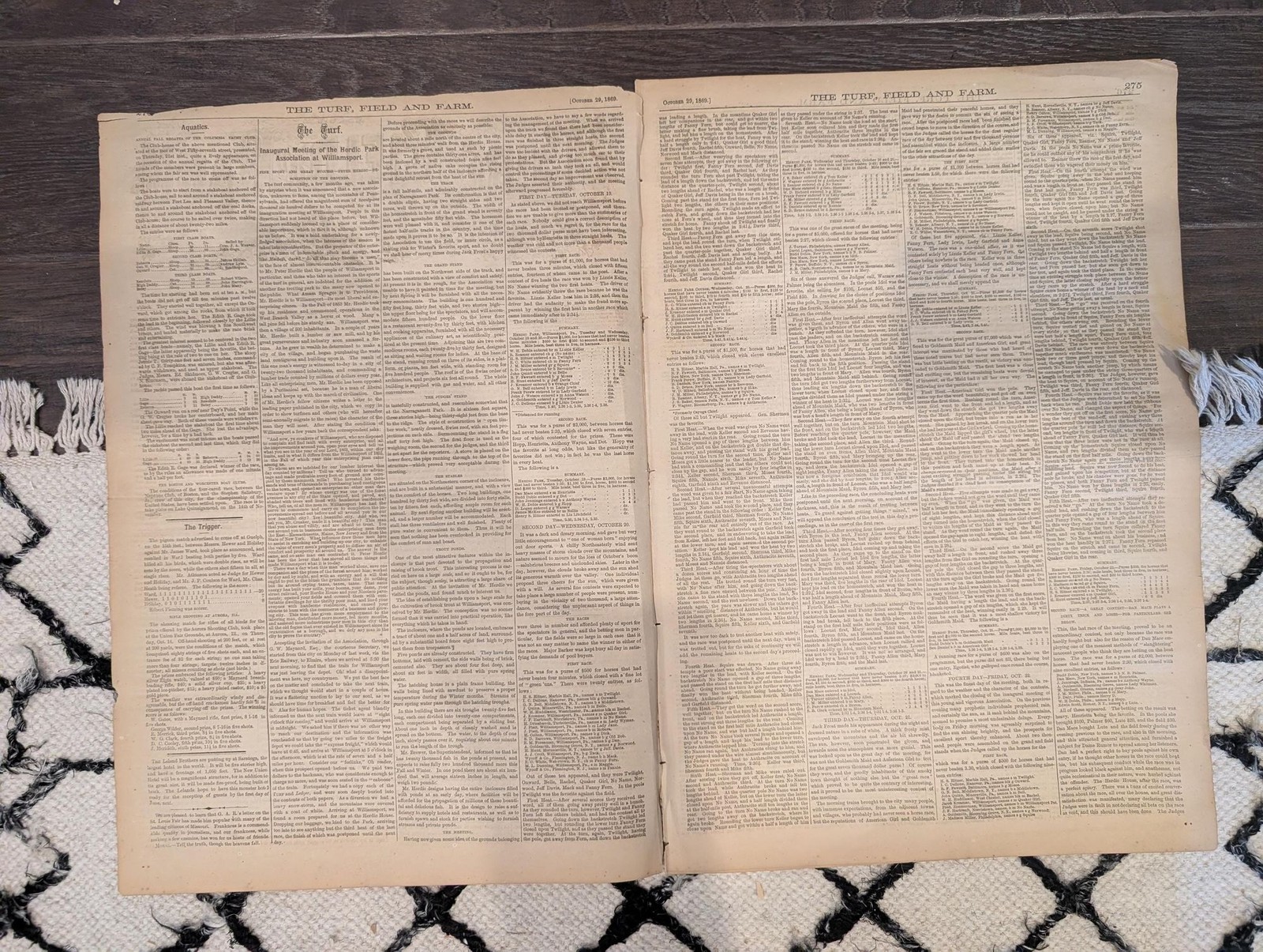 1869 Turf Field and Farm — Jerome Park Races, Guelph Canada, Chess, Baseball