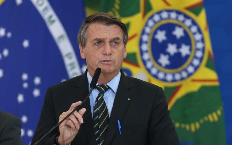 O presidente Jair Bolsonaro, durante o anúncio das Novas Medidas da CAIXA de Apoio às Santas Casas e aos Hospitais Filantrópicos